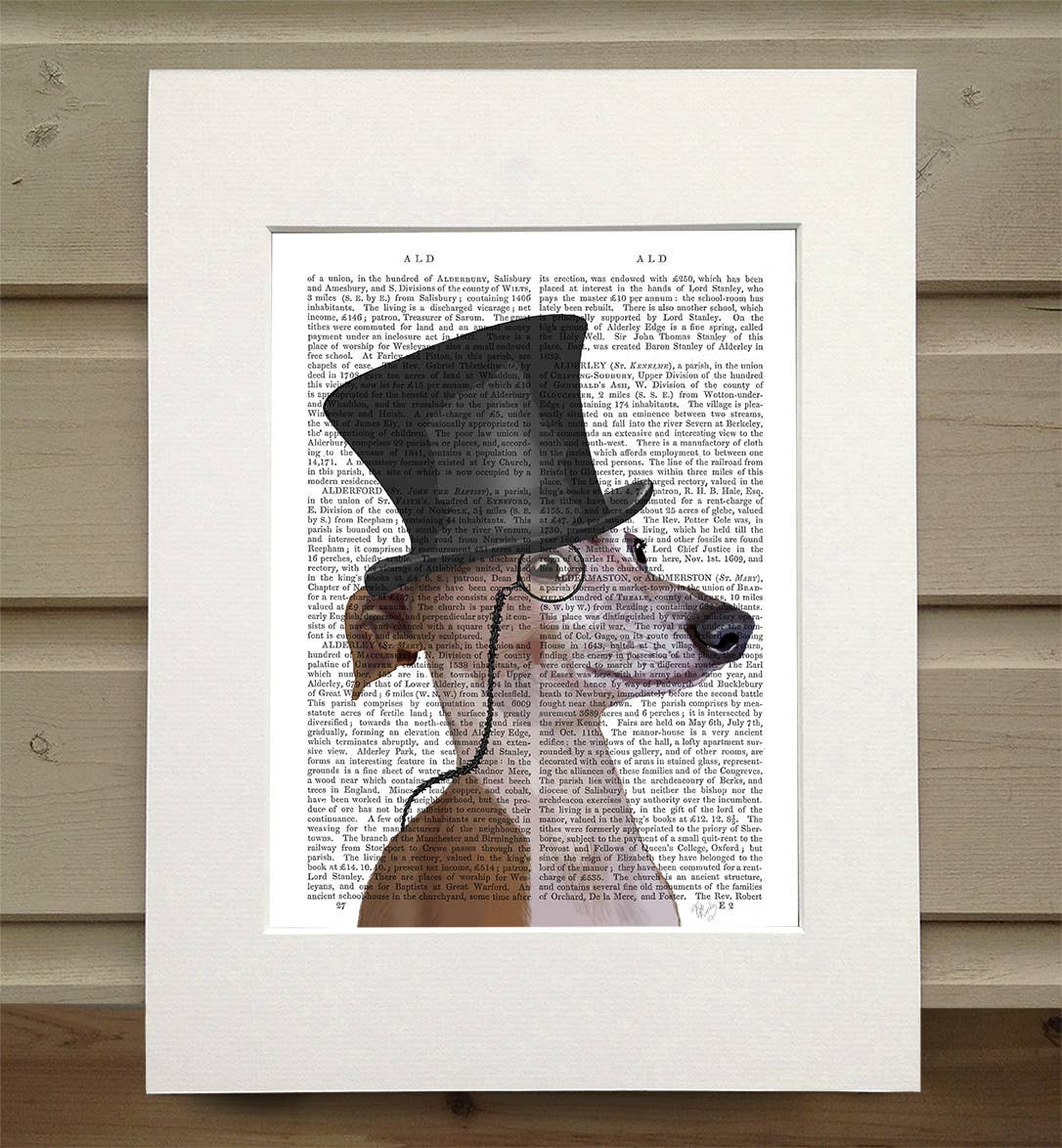 FabFunky Ltd - Wholesale Art Print - Greyhound Formal Hound and Hat, Dog Book Print / Art Print0