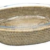 Oval Pyrex Gratin Dish Set Moussaka White Cerused for wholesale by Pagan