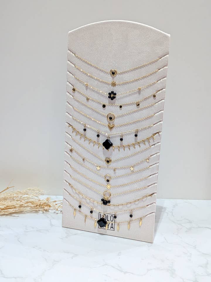 Set om 16 ankelskedjor Gyllene natt för wholesale av LOLO & YAYA