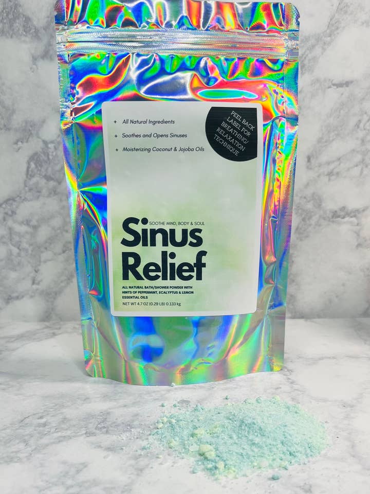 Sinus Relief Bath Powder - Everyday Self-Care Collection for wholesale by Back to Self-Care