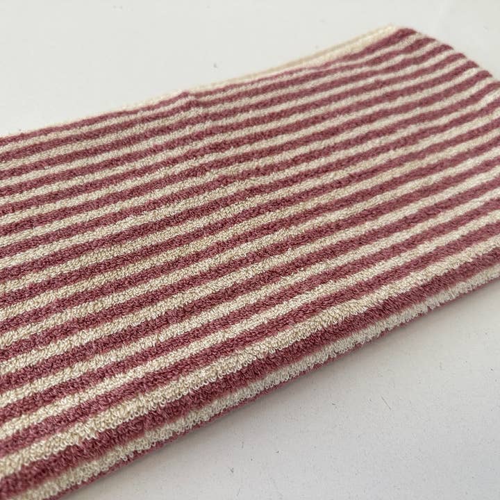YURTLUS - Wholesale Hand Towel - Organic Stripes Series - Hand Towel 18x 37,Soft Thick Towel, Kitchen Towel - Old Rose3