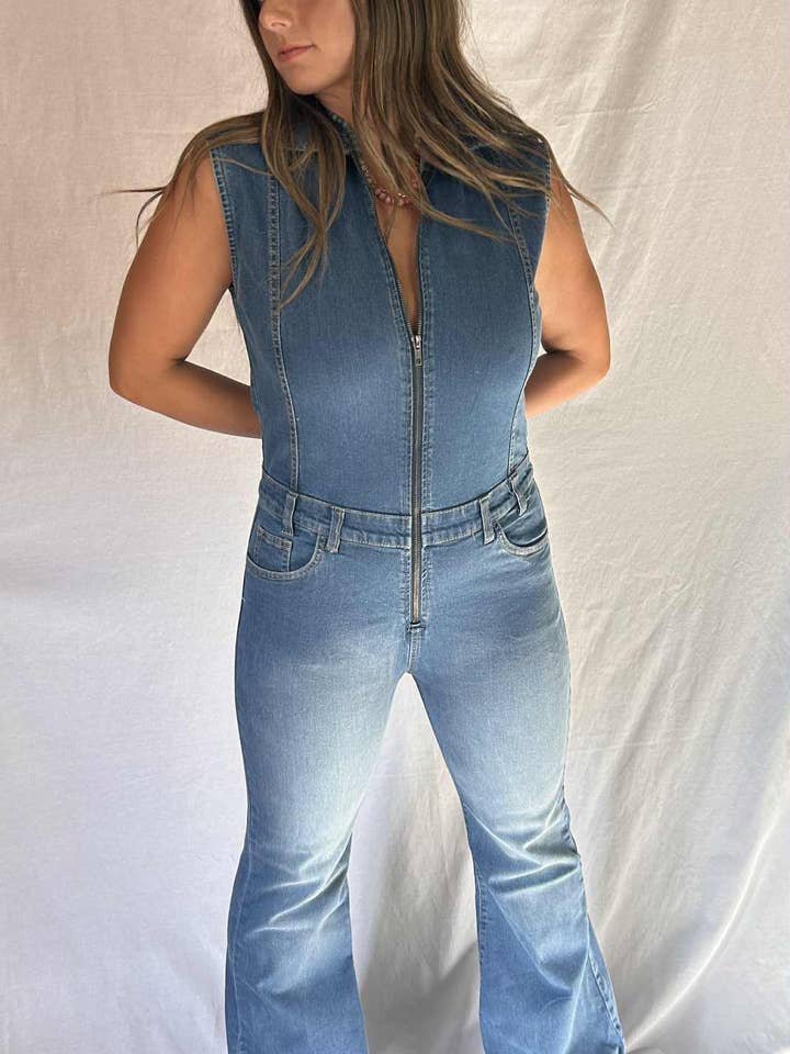 Dark Blue Sleeveless Romper for wholesale by Billee' by Billie