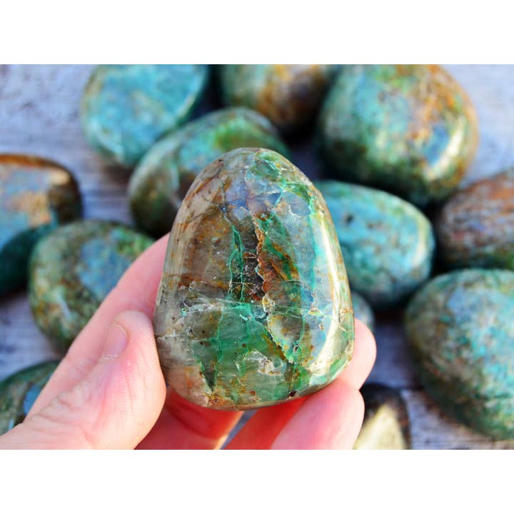 Kaia & Crystals - Vendita all'ingrosso Pietra/cristallo spirituale - Cristalli di Crisocolla levigati XL (250g, 500g, 1000g)4