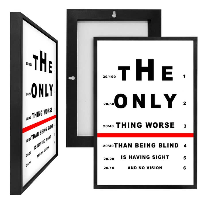 Ingen vision, indrammet PVC-plakatplade (CASE) for engroshandel hos ART BLVD