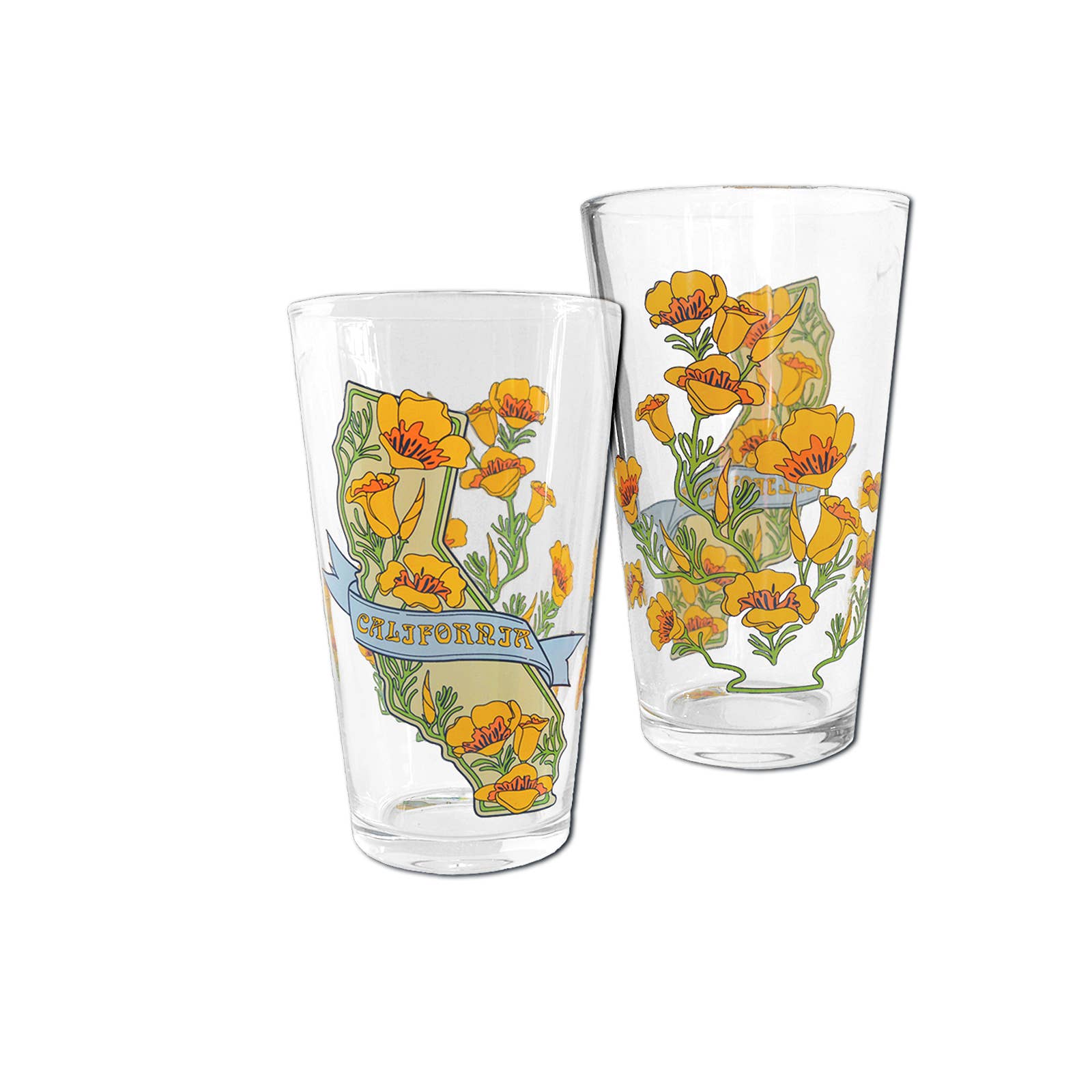 SF Mercantile - Wholesale Beer Glass/Mug - California State w/ Poppies Pint Glass 2023