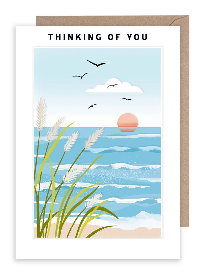 THINKING OF YOU BENCH GREETING CARD ROSANNA ROSSI for wholesale by Notes & Queries, Inc.