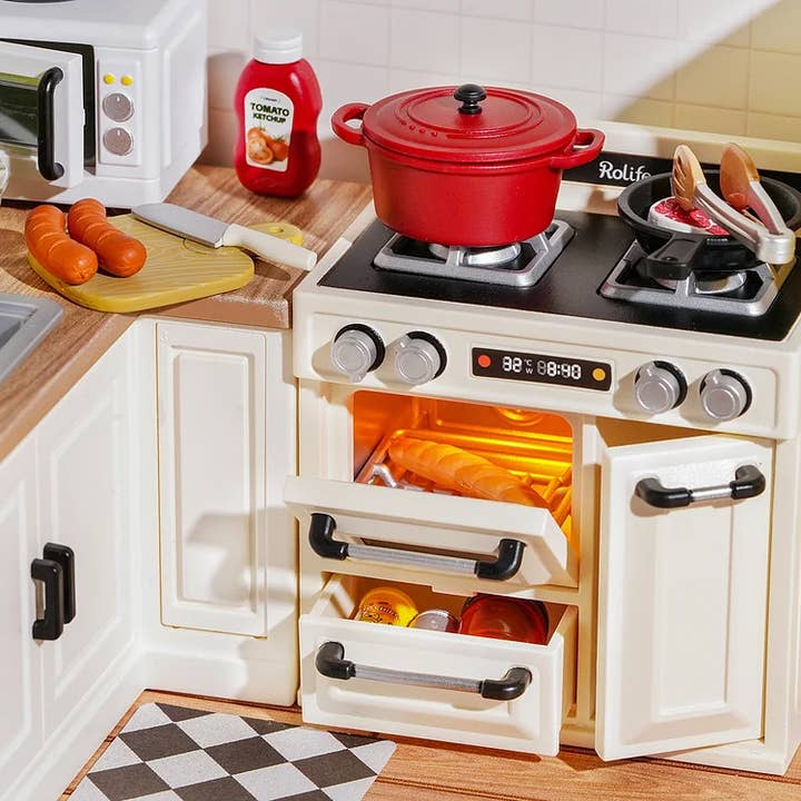 Hands Craft - Wholesale DIY Craft Kit - Kids - DIY Miniature House Kit: Happy Meals Kitchen