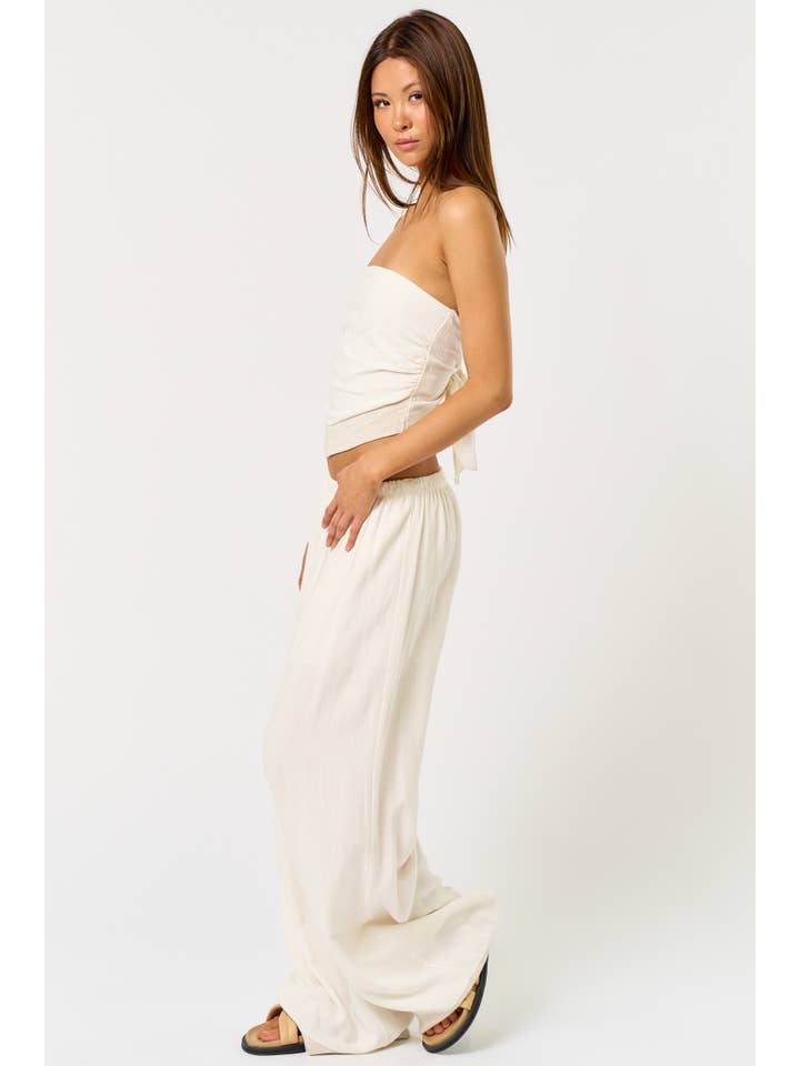 IVORY BS403 Scarf Top Cropped with Pants for wholesale on Faire