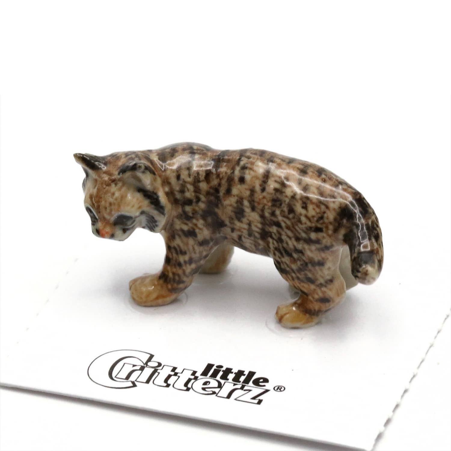 Little Critterz – wholesale Dekorativ statyett – Ember Bobcat Porslin Miniatyr