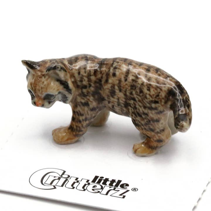 Little Critterz – wholesale Dekorativ statyett – Ember Bobcat Porslin Miniatyr0