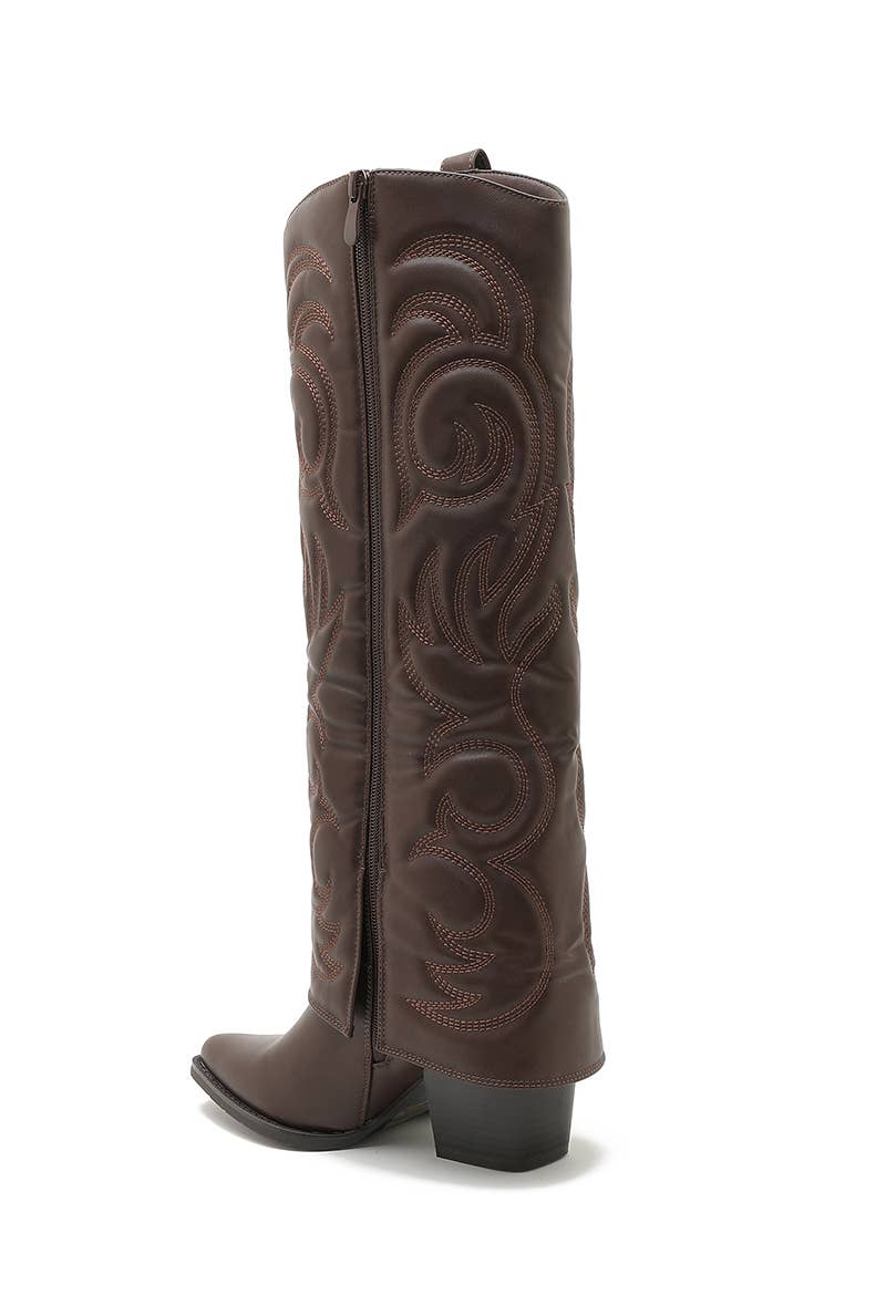 Joia Paris - Wholesale Boots - Women's - Santiag boot with heel, stitched pattern, and WZ-92 cuff16