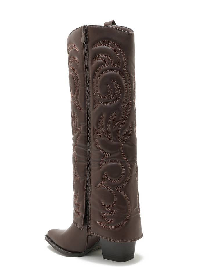 Joia Paris - Wholesale Boots - Women's - Santiag boot with heel, stitched pattern, and WZ-92 cuff16