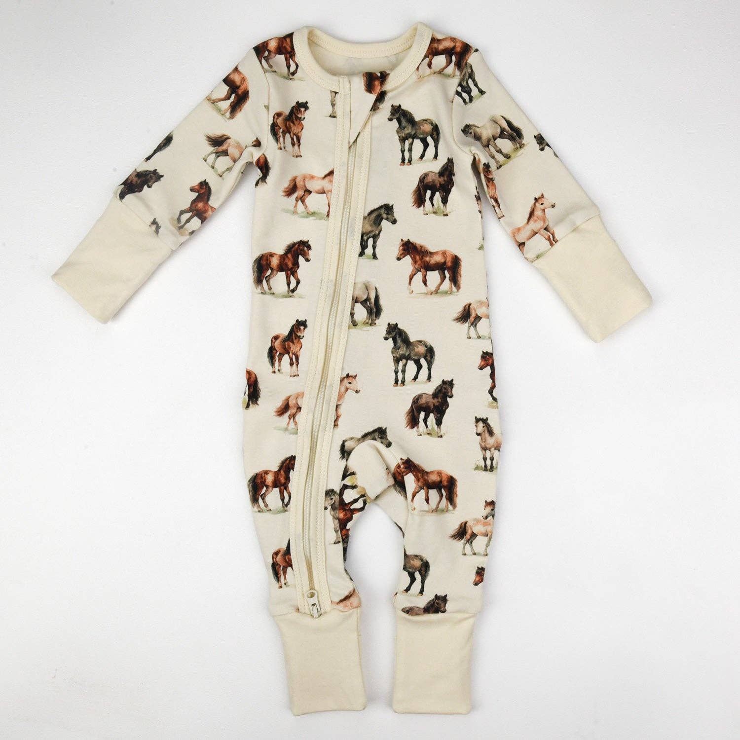 Earthy - Wholesale Sleepsuit - Baby - Organic Cotton Baby Pajamas 2-Way Zip Front Zipper Sleeper, Colt2