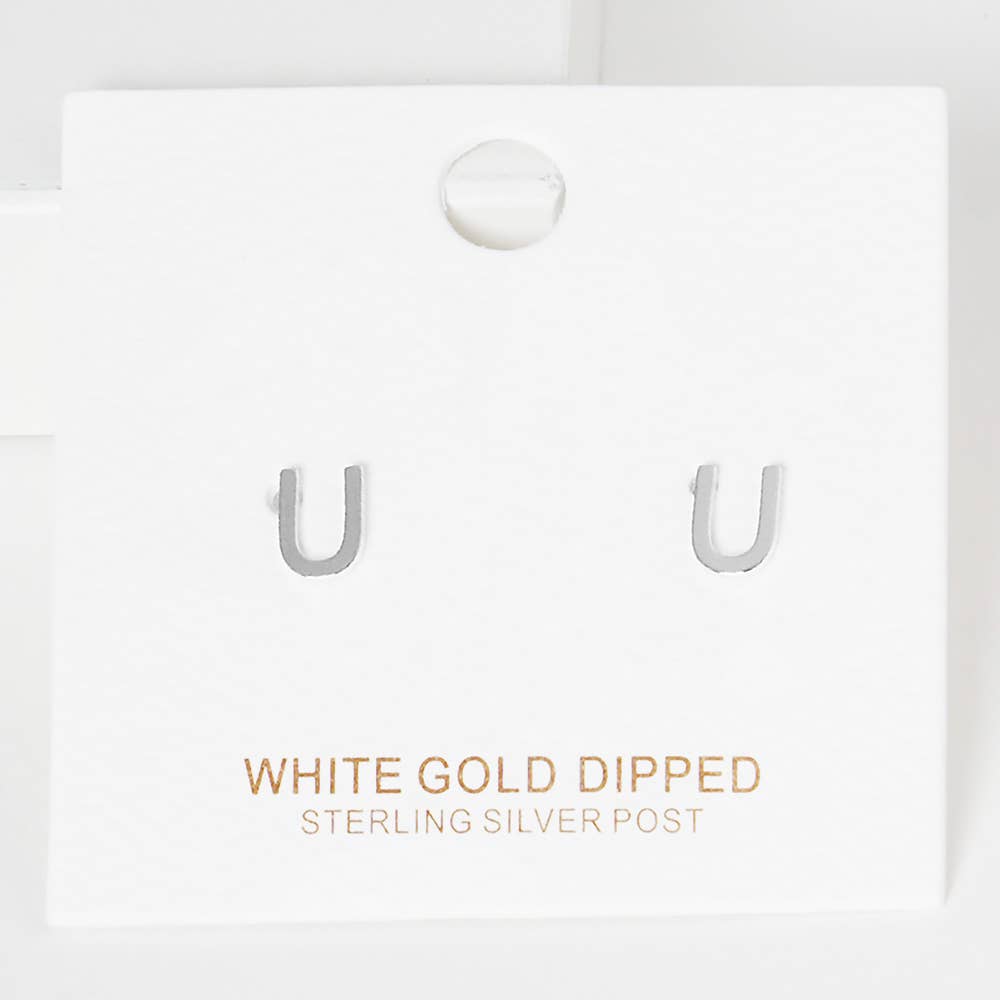 Sensibling Corp. - Wholesale Stud/Post Earrings - Gold Dipped Metal Initial Monogram Stud Earrings51