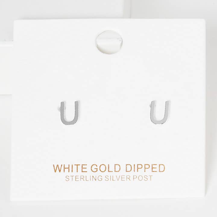 Sensibling Corp. - Wholesale Stud/Post Earrings - Gold Dipped Metal Initial Monogram Stud Earrings51