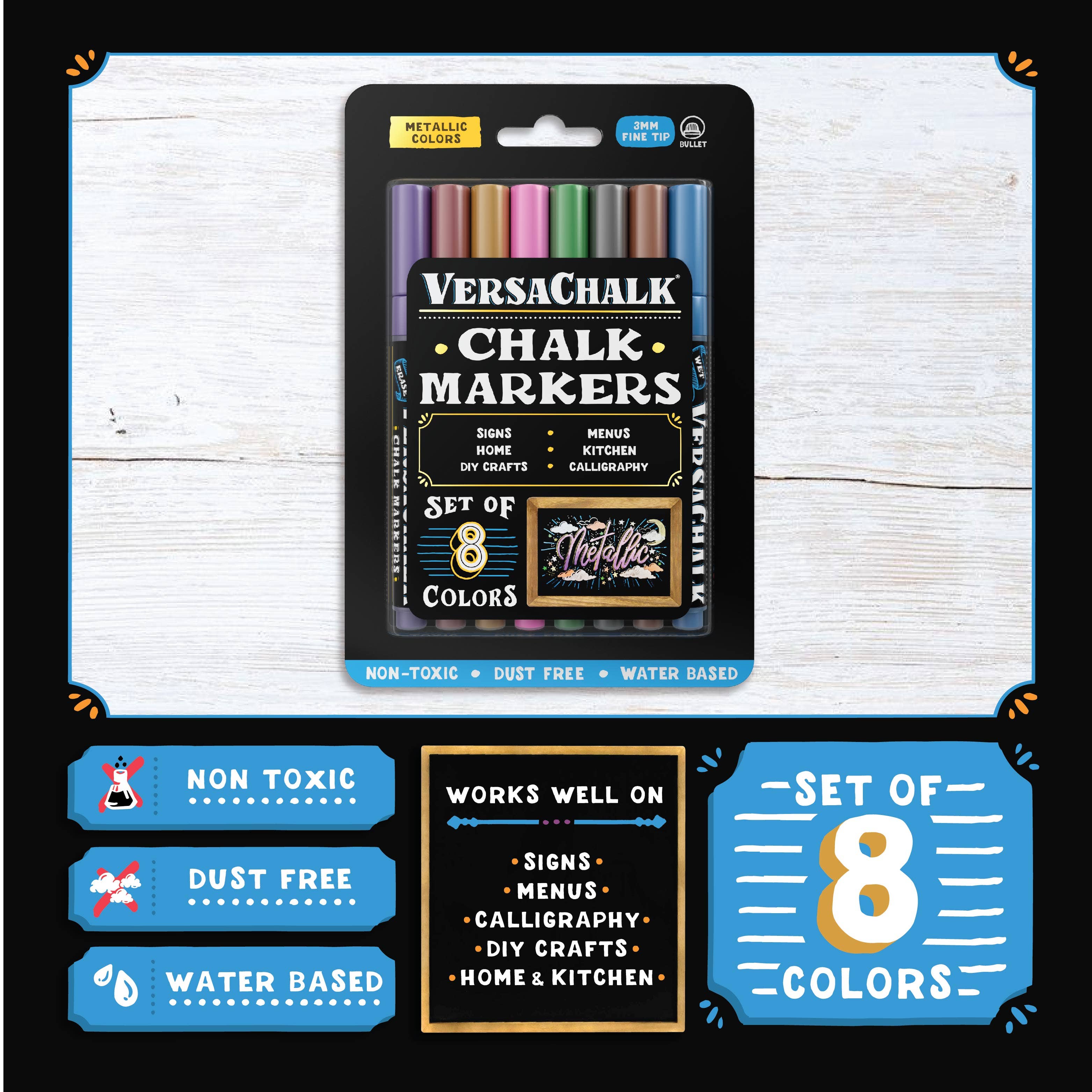 VersaChalk - Wholesale Marker - Metallic Liquid Chalk Markers5