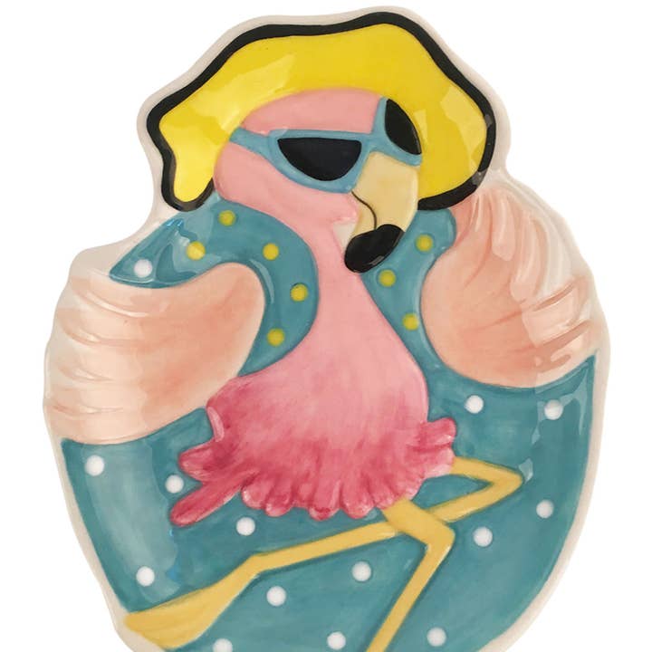 Blue Sky Clayworks - Wholesale Condiment/Dip Bowl - Floating Flamingo Tidbit Plate
