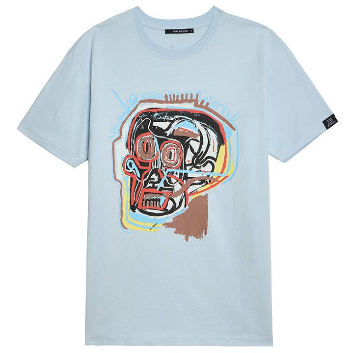 T-shirt Basquiat "Crâne", Bleu pour la vente par Rome Pays Off