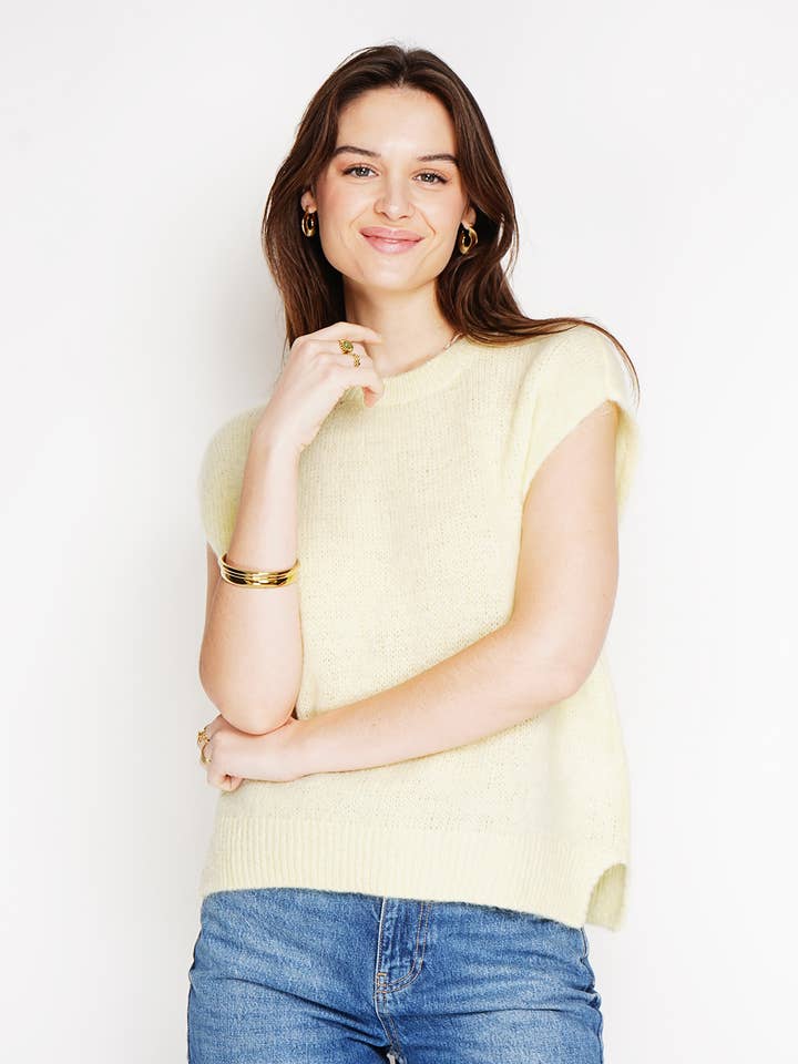 NOELINE - Wholesale Knit Sweater - Women's - Sleeveless sweater 40% kid mohair 76520