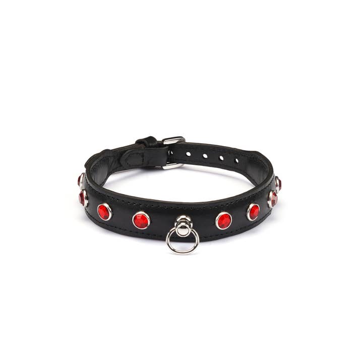 Liebe Seele - Wholesale Choker/Collar - Liebe Seele Premium Leather Choker with Diamonds Black