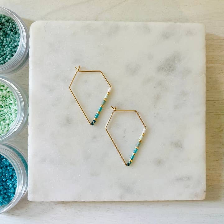 Girls Day Out by Amy Houston - Wholesale Hoop Earrings - Santorini miyuki glass beaded hoop earrings4