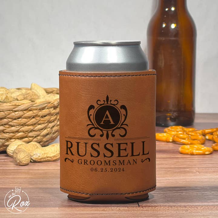 On The Rox Drinks - Wholesale Drink Huggers & Koozies - Personalized Groomsmen Can Cooler- Custom Groomsmen Gift -Personalized Wedding Can Cooler - Groomsmen Proposal -Groomsmen Can Sleeve Gifts - Beer Can Holder - Personalized Wedding Favors