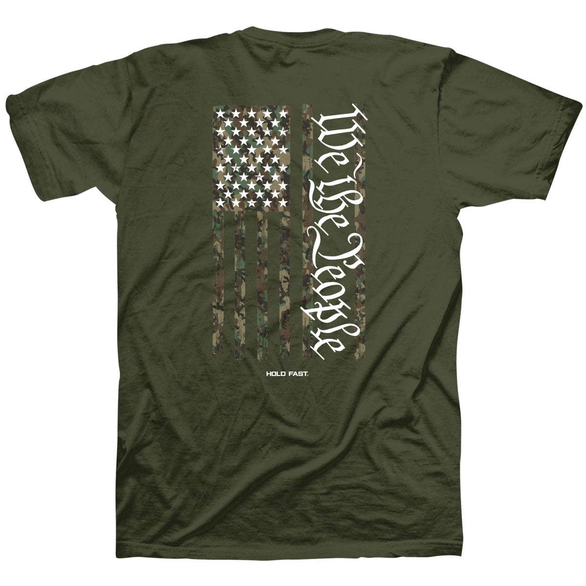 Military Green HOLD FAST Mens T-Shirt We The People Camo for wholesale on Faire2