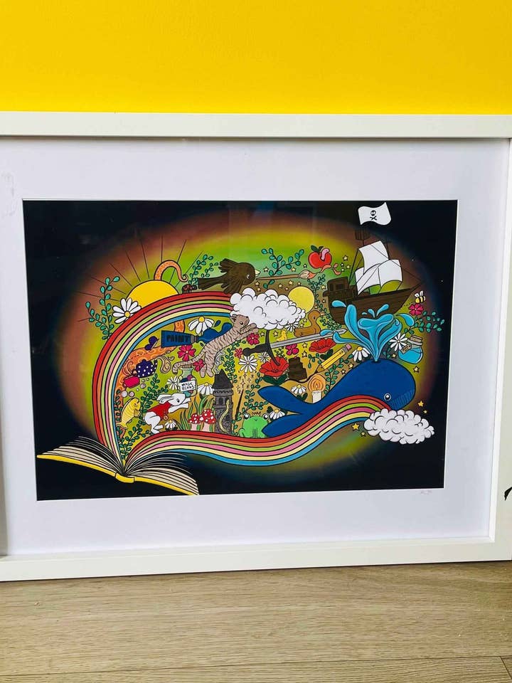 A World In A Book Original Art Print for wholesale by Pixiecraft