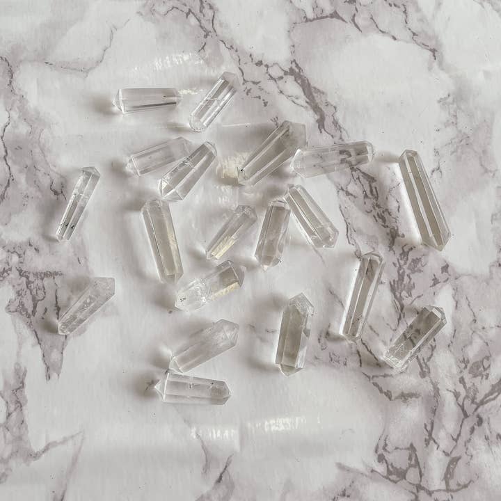 Peach and Pixie - Vendita all'ingrosso Pietra/cristallo spirituale - Mini punta doppia terminata al quarzo trasparente3