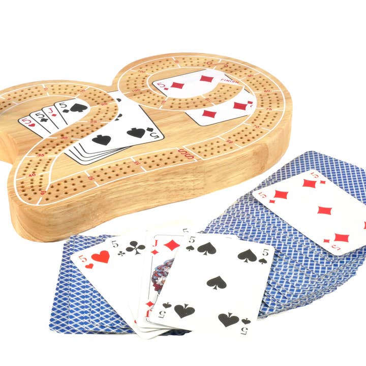 WorldWise Imports - Wholesale Board Game - Cribbage - 29 Wood Cribbage with Cards