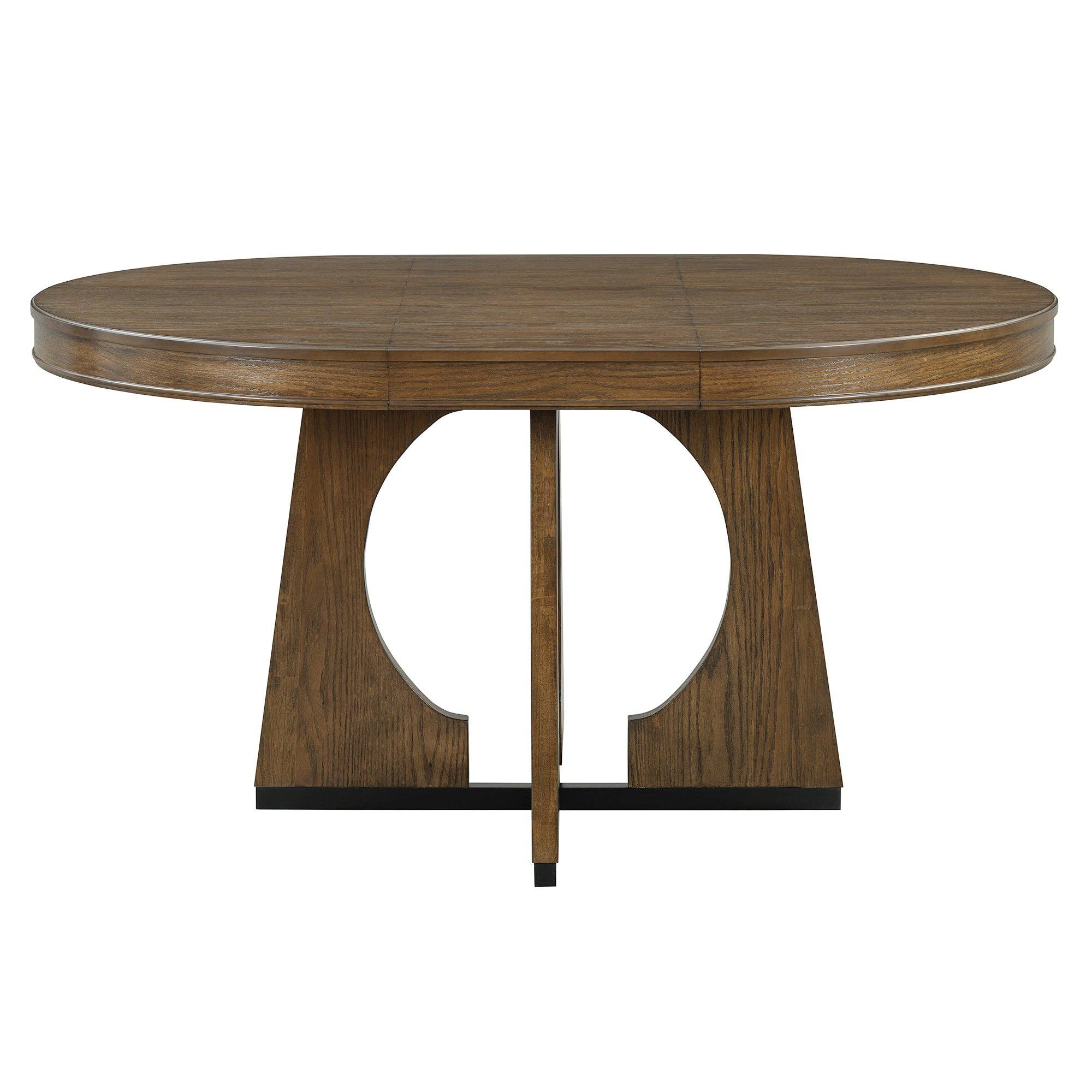 39F Inc. - Vente Salon de terrasse - Ensemble de salle à manger extensible rond en noyer de 5 pièces pour 4 personnes11