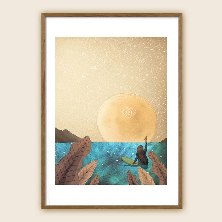 Stampa artistica Surfer Girl: «Luna Wave» per la vendita all'ingrosso da parte di Maia Walczak