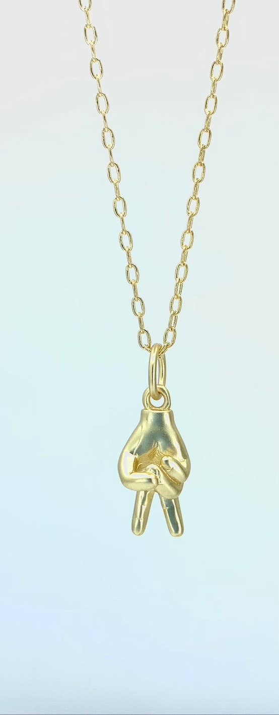 BMR - Vente Colliers à pendentif - Signe de paix geste de la main et collier « F U »0