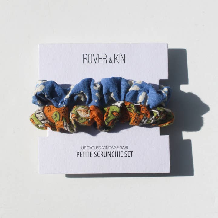 Rover & Kin - Wholesale Scrunchie - Women's - Recycled Sari Petite Scrunchies - Assorted Set of 23