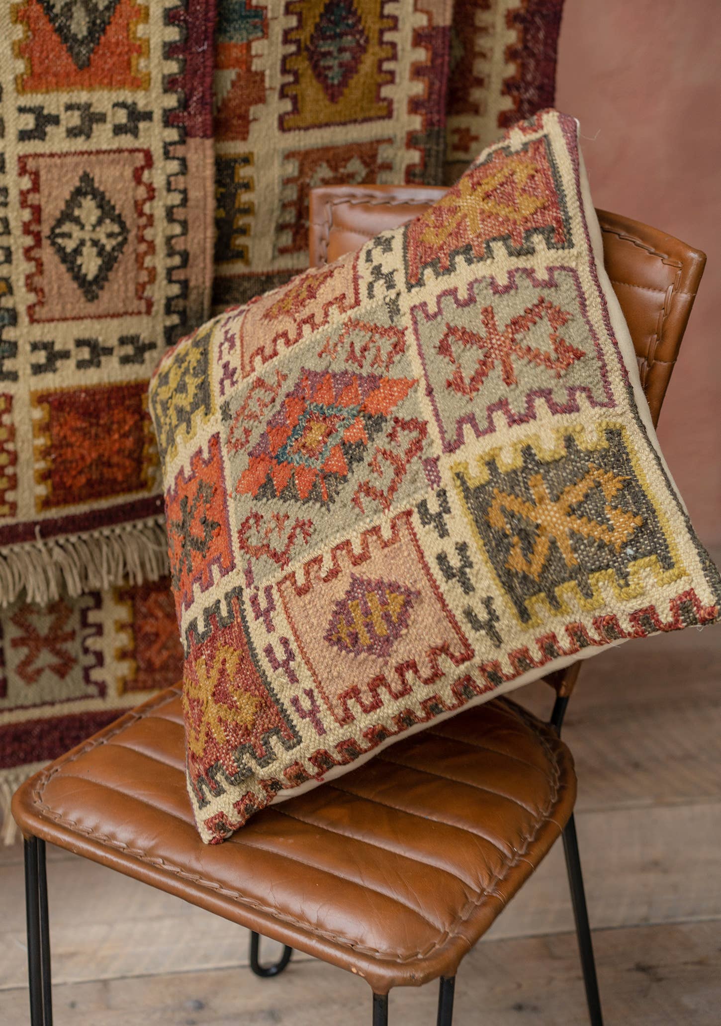 Namaste - Wholesale Throw Pillow Cover - Narayan Handloom Kilim Cushion Cover, 50 X 50cm1