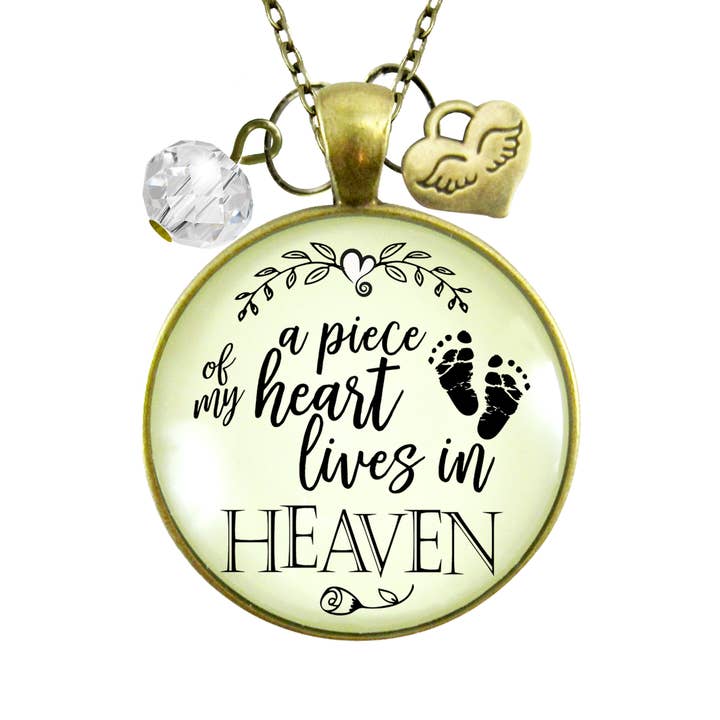Miscarriage Baby Loss Necklace Piece of Heart Heaven Mem ^ for wholesale by Gutsy Goodness
