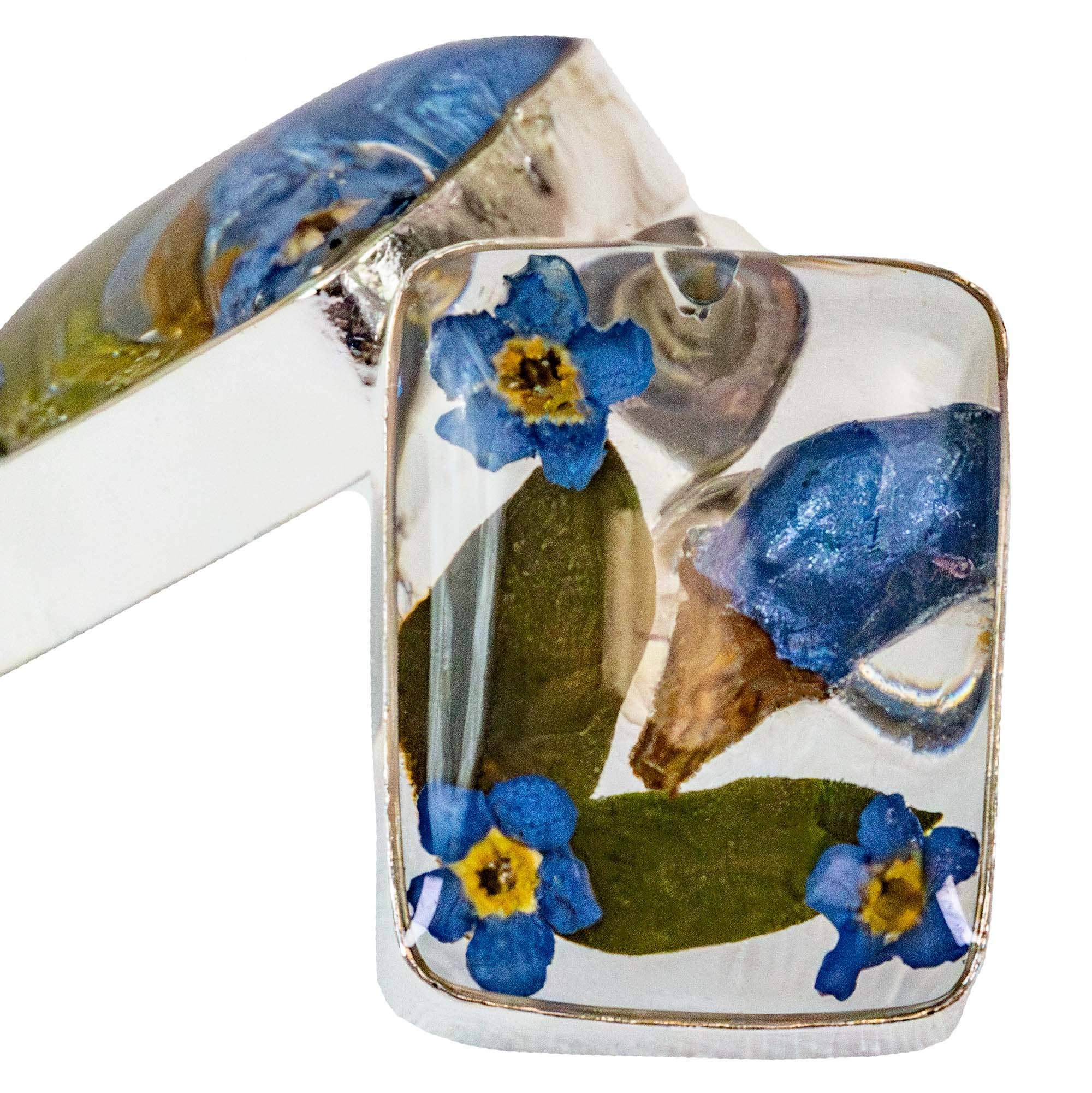 Global Crafts - Wholesale Stud/Post Earrings - Pressed Flower Rectangle Stud Earrings - MIXED COLORS5