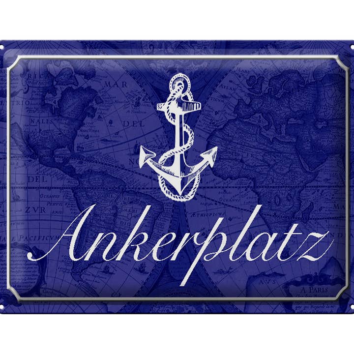 Femer – wholesale Sign – Tin sign saying 40x30cm anchorage anchor sail boat