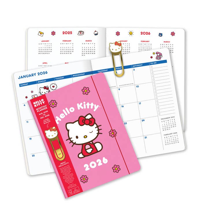 Studio Oh! - Wholesale Planner - 2026 Hello Kitty Playful Pink Just Right Monthly Planner