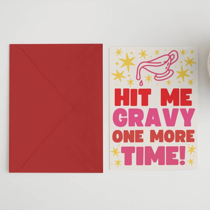 Blue Iris Designs Co - Wholesale Christmas Card - Hit me gravy one more time A6/5x7 Christmas card