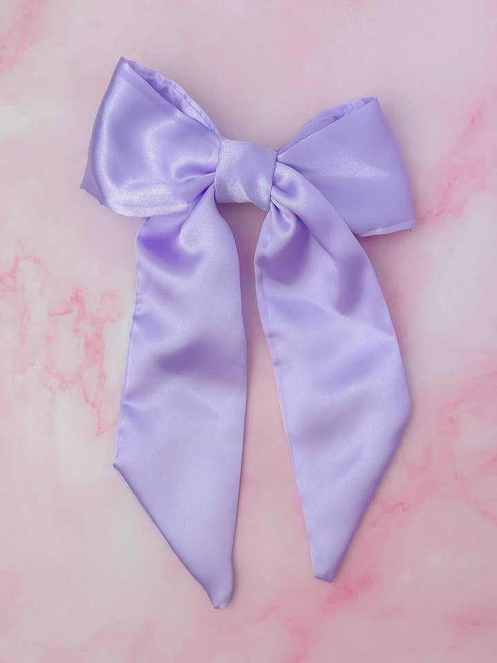 Flieder - Fliederfarbene Satinschleife für langes Haar für den Großhandel von ThatsSewLauraUk