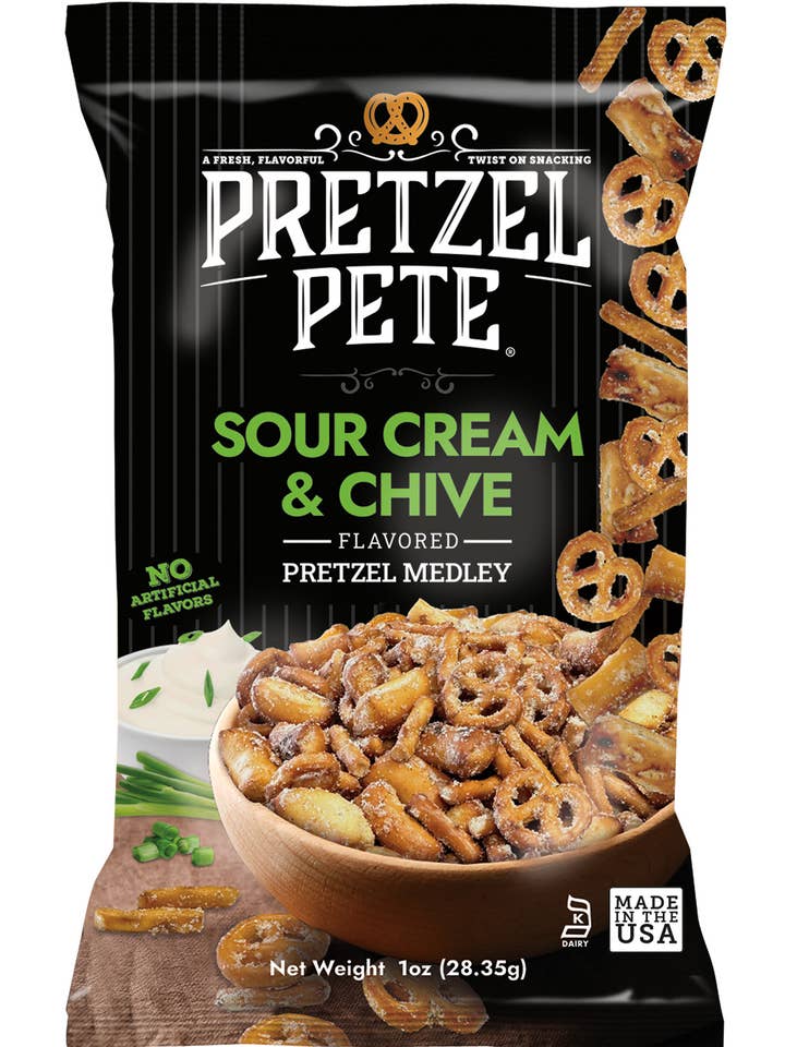 Sour Cream & Chive Pretzel Medley 1.0 oz for wholesale by Pretzel Pete