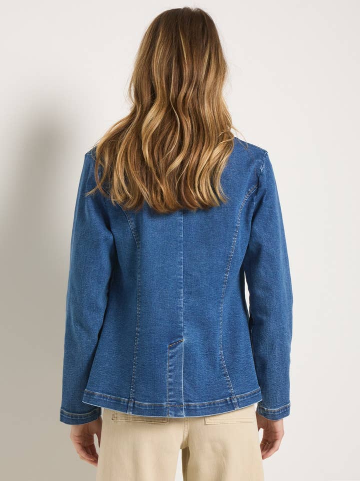 Medium Wash Pacific Heights Denim Blazer for wholesale on Faire
