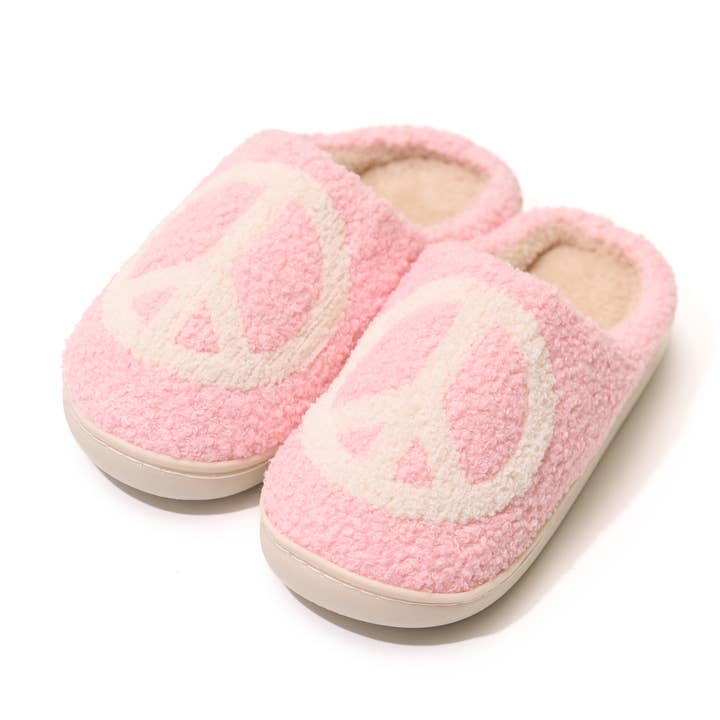 Malibu Sugar - Vendita all'ingrosso Pantofole - Bambini - Pantofole in Peluche con Segno di Pace per Ragazzi/Adolescenti!! - 2 Colori!!