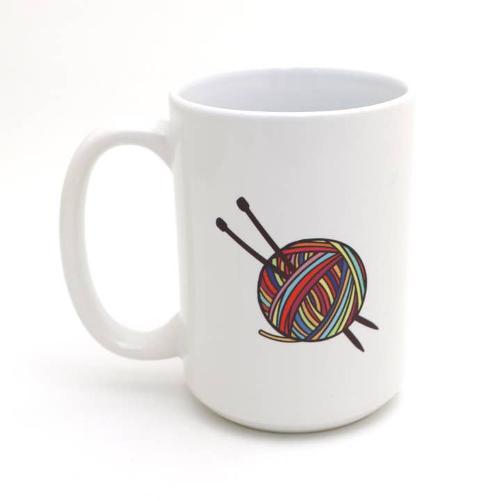 Lenny Mud – Engroshandel Kaffekrus – Jeg strikker, så jeg ikke kvæler folk 15 oz krus