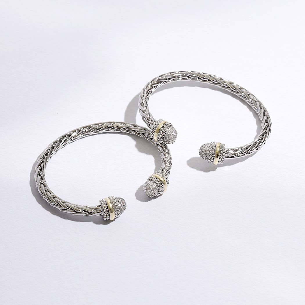 MULTI Flertonet CZ rundkantet flettet armbånd for engroshandel på Faire4