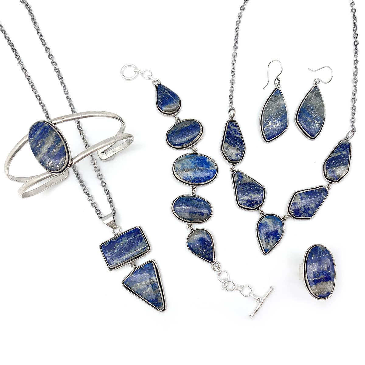 Anju Jewelry - Wholesale Dangle Earrings - Kashi Semiprecious Stone Earrings - Lapis1