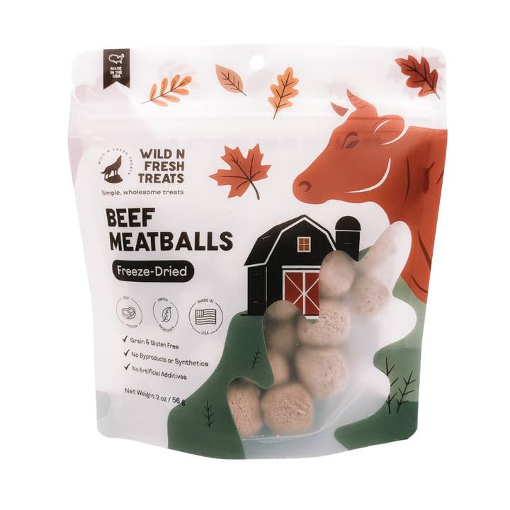Freeze-Dried Beef Meatballs for wholesale by Wild n Fresh Treats