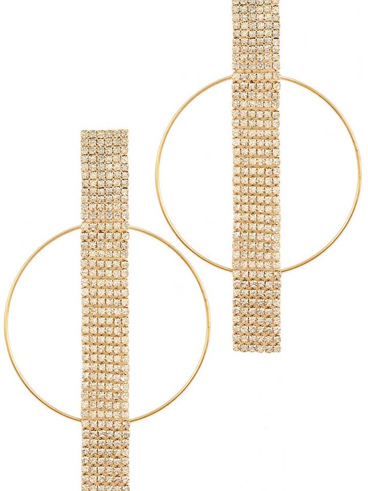 POMPON EN STRASS ET BOUCLE D'OREILLE CIRCULAIRE 27421 pour la vente par anbfashion