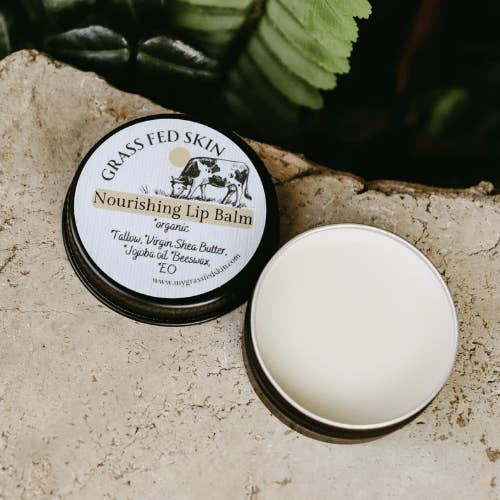 Nourishing Tallow Lip Balm for wholesale by Grass Fed Skin